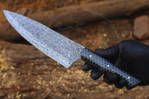 Couteau de chef professionnel japonais en acier Damas à 67 couches, 8 pouces, avec manche en résine nid d'abeille forgé - Product Image 5