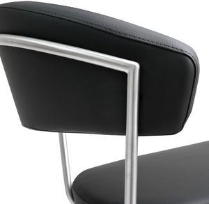 Luxury Design <b>Adjustable</b> Stainless Steel Bar Chair TQC Model 41015 Eco-Friendly Strong High Quality Black Leather Comfort - Product Image 6