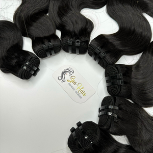 100% Extensions de cheveux humains Remy vietnamiens crus de haute qualité couleur naturelle corps ondulé 12-26 pouces pleine cuticule alignée Double trame - Product Image 2