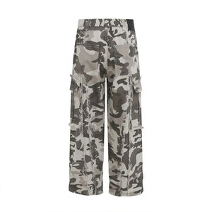 Custom Lightweight Cotton Workwear Pant with Double Knee Jogger Cargo High Waist Casual Style Wide Leg Trouser - Product Image 3