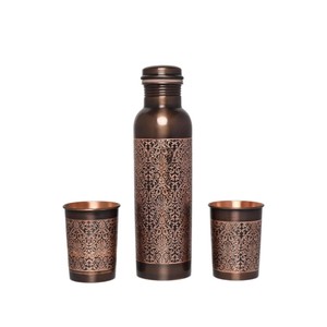 Super selling Copper <b>Water</b> Drinking <b>Bottle</b> Standard Quality <b>Water</b> <b>Bottle</b> for Home and Office Engraved Copper <b>Bottle</b> Best Sale - Product Image 2