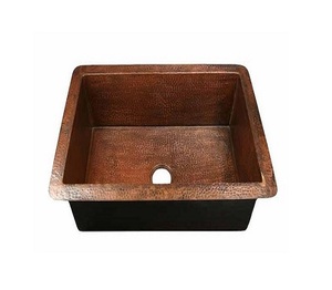 Lavabo ovale antique en cuivre de conception martelée à la main de forme rectangulaire de fantaisie d'or pour les hôtels et les restaurants à la maison - Product Image 4