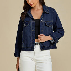 Qualité supérieure Confortable Prix de gros Femmes Denim Jeans Vestes Vente à chaud Femmes Col Rabattu Denim Vestes - Product Image 5