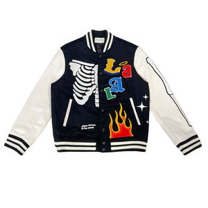 Chaqueta Varsity de Lana y Lona para Hombre, de Alta Calidad, OEM, con Logotipo Bordado Personalizado, Transpirable, Ecológica, de Manga Larga, Estilo Letterman - Product Image 4