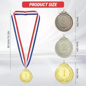 Medallas de Oro, Plata y Bronce con Cintas, Medallas Premium para Habilidades y Deportes - Product Image 6