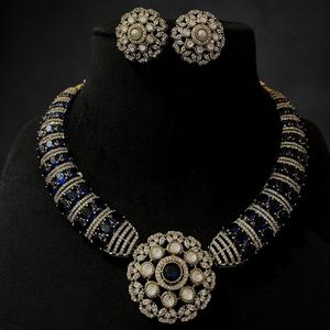 Elegante conjunto de collar con aspecto de piedras chapadas en oro de la mejor calidad con función de pendientes colección de ropa de fiesta de boda para mujer - Product Image 5