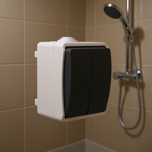 IP44 Waterproof Single <b>Switch</b> <b>with</b> Double Connection EU <b>Plug</b> for Kitchen Bathroom Use - Product Image 3