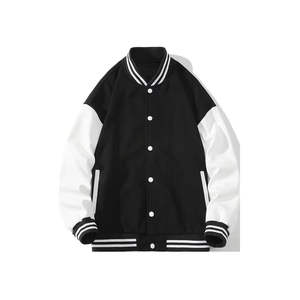 Kivotech Vintage Varsity Jacket pour hommes Vestes de baseball en cuir avec broderie en chenille sur les manches 100% coton - Product Image 1