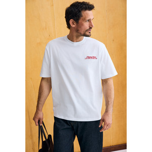 GRIMELANGE FUTI Camiseta de Cuello Redondo con Detalle Estampado 100% Algodón Orgánico para Hombre - Product Image 4