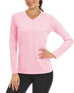 Camiseta de cuello redondo para mujer, tela elástica suave y cómoda, ropa informal elegante, perfecta para deportes al aire libre, moda diaria y viajes - Product Image 1