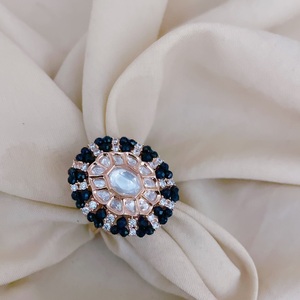 Hermoso diseñador Rose Finish Anillo ajustable de la mejor calidad para la función y la colección de ropa de boda para fiestas para mujeres y niñas - Product Image 3