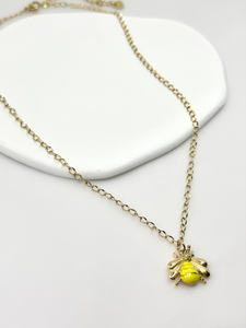 Summer Essential Moonriver Women's Trendy Colorful Bee <b>Fashion</b> <b>Choker</b> <b>Necklace</b> Simple Style Copper Link Beads Stainless Steel - Product Image 6