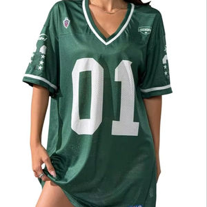 À la mode Uniisex élégant décontracté confortable Y2k Streetwear personnalisé col en v surdimensionné maillot de Football respirant imprimé maillot - Product Image 1