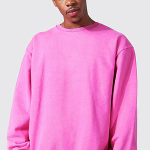 Suéter de cuello redondo básico lavado ácido sudaderas para hombres logotipo personalizado impresión liso en blanco hombres lavado ácido sudadera - Product Image 6