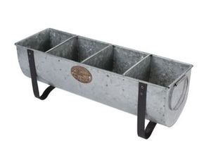 Caddy carré galvanisé de style moderne pour la décoration de la maison Caddy à fleurs en métal avec poignée en bois pour un rangement et une présentation élégants - Product Image 6