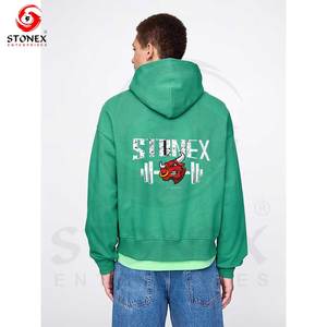 Custom High Quality Winter Cotton Hoodie Streetwear <b>Thick</b> <b>Fleece</b> Digital Printing Drop Shoulder Plain Blank Custom Men Hoodies - Product Image 3