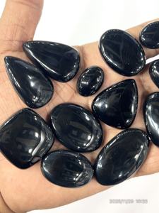 Obsidienne noire naturelle Pierre précieuse en vrac Cabochon Forme mixte Taille mixte 20 à 30 mm environ. - Product Image 5