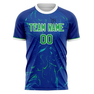 Camiseta de Fútbol Masculina de Alta Calidad, Logotipo Personalizado, Tejido de Poliéster Transpirable, Camiseta de Fútbol Sublimada con Nombre y Número del Equipo - Product Image 1