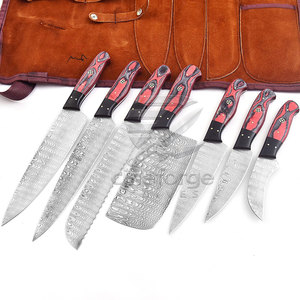 Ensemble de couteaux de chef en damas, best-seller, matériau durable, qualité supérieure, manche en bois - Product Image 2