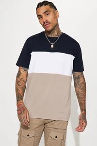 Verano 2025 Cross border grande casual cuello redondo transpirable manga corta hombres Color Block contraste color camisetas para hombres - Product Image 2