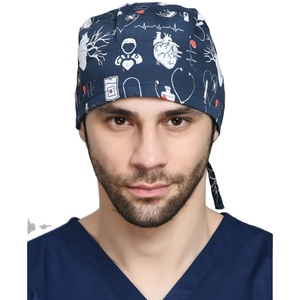 OEM Trendy Men Surgical <b>Scrub</b> <b>Cap</b> Adjustable Cotton Doctor Nurse Medical Operating Room Hat Lightweight Hospital Work <b>Cap</b> - Product Image 1