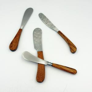 New Product 2026 Stainless Steel Cheese Tools with Wooden Handle with Hammered Design Blade Set of 4 <b>in</b> Lowest Price <b>in</b> India - Product Image 5