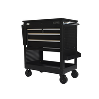 Chariot utilitaire CSPS 91 cm avec 4 tiroirs noirs, acier thermolaqué, capacité de charge 320 kg, garantie 2 ans pour atelier, garage, stockage