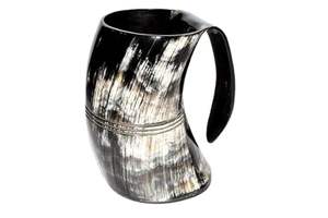 Jarra de Cerveza Vikinga de Alta Calidad Inspirada en el Medievo, con Diseño de Animal/Amor/Ángel, Ecológica, Hecha a Mano, de Cuerno, para Navidad o Día de la Madre - Product Image 2