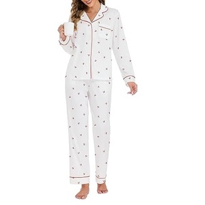 Ensemble de pyjama décontracté pour femme 2026, le plus vendu, en tissu éponge microfibre de bambou, confortable, à taille élastique, à manches, pour la maison, coloré - Product Image 4