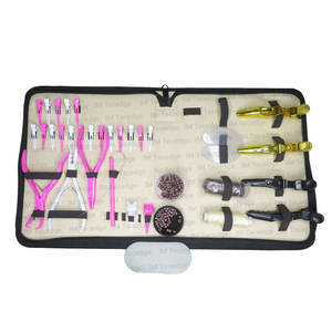 Kit d'outils d'extension de cheveux avec logo personnalisé de haute qualité avec accessoires Bouclier protecteur de pot de perles et petits fils - Product Image 2
