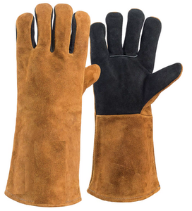 Double Palm Reinforced Cow Split Leather Long <b>Cuff</b> Welding Gloves Heat Resistant Waterproof Protective Gear for Hand <b>Arm</b> - Product Image 2