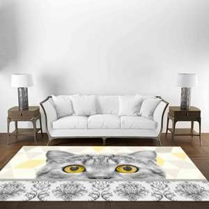 Alfombra Estampada - Alfombra con Diseño de Gato, Alfombras Divertidas con Gatos, Alfombras de Animales, Alfombra de Chenilla - Product Image 2