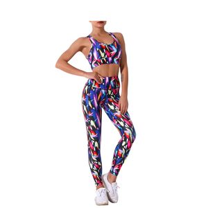 Ensemble de yoga personnalisé en gros imprimé par sublimation, leggings taille plus pour soulever les fesses et soutien-gorge de sport, vêtements de sport respirants - Product Image 6