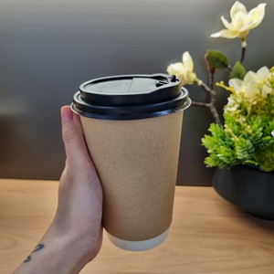 Gobelets en papier kraft de 8 oz, 12 oz, 16 oz avec couvercles, gobelets jetables en papier pour emporter, gobelets à café, gobelets à thé, gobelets pour boissons chaudes - Product Image 2