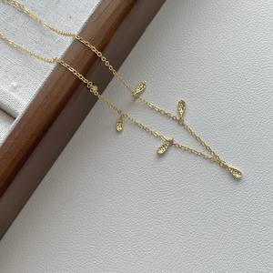 Tối Giản Đồ Trang Sức 925 Sliver 18K Vàng Mạ Nước Drop Shipping Tear Dangle Charms Choker Dây Chuyền - Product Image 3