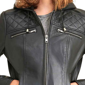 Chaqueta de Cuero para Mujer, Talla Grande, Chaqueta de Cuero de Moda para Mujer, Forro de Lana Relleno de Algodón, Chaqueta Personalizada en Nurak - Product Image 4