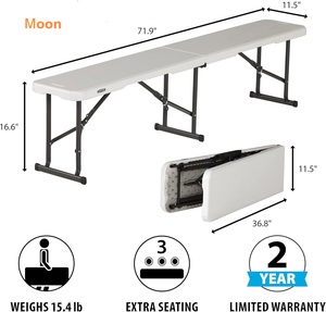 <span class=keywords><strong>Banc</strong></span> pliant <span class=keywords><strong>en</strong></span> plastique <span class=keywords><strong>de</strong></span> 6 pieds, chaise pliable portable d'extérieur, chaise <span class=keywords><strong>de</strong></span> <span class=keywords><strong>jardin</strong></span> pour mariage, événement, <span class=keywords><strong>banc</strong></span> <span class=keywords><strong>de</strong></span> fête pliant <span class=keywords><strong>blanc</strong></span> pour salle à manger - Product Image 2