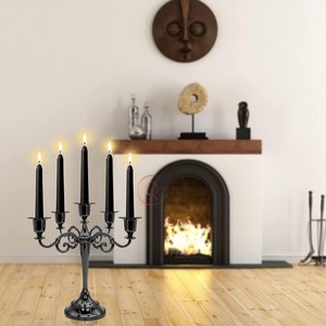 <b>Candelabra</b> Elegant Design Made Of <b>Candelabra</b> Brass <b>Black</b> Color Unique Candle Jar Wedding Party Ware Lighting Decoration Item - Product Image 3
