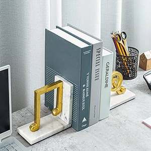 Serre-livres en métal marbré massif de taille moyenne de qualité supérieure Design tendance avec prix réduit - Product Image 6