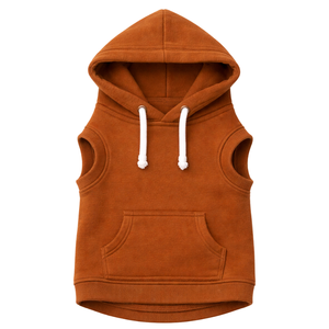 เสื้อฮู้ดสุนัขสีเบจ เสื้อสเวตเชิ้ตสัตว์เลี้ยงสีพื้นเรียบง่าย เนื้อผ้านุ่มแบบฟลีซ เสื้อฮู้ดสำหรับสุนัข - Product Image 4