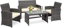 Ensemble de meubles de jardin modernes pour villa, 2 chaises, 1 canapé, 1 table, 1 banc en rotin tressé, logo personnalisé PHU LINH PLW-HYDRO
