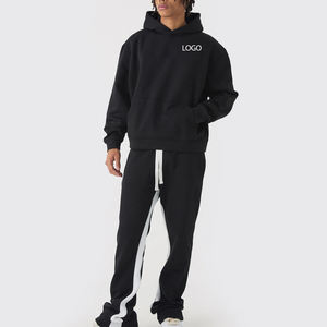 Conjunto de dos piezas de chándal informal de forro polar para hombre, corte holgado 2026 / Conjunto de chándal de forro polar grueso para hombre, sudadera con capucha y pantalones cálidos - Product Image 1