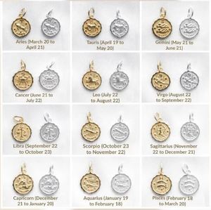 Virgo Zodiac Shape 11mm Tamaño Single Loop Doble cara Chapado en oro Latón Trendy Charm Pendant - Product Image 3