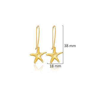 ดาวปลาดิจิตรกรรมสไตล์วินเทจ22พันต่างหูตะขอทองตุรกีแฮนด์เมดขายส่งเครื่องประดับเงินแท้925 - Product Image 2