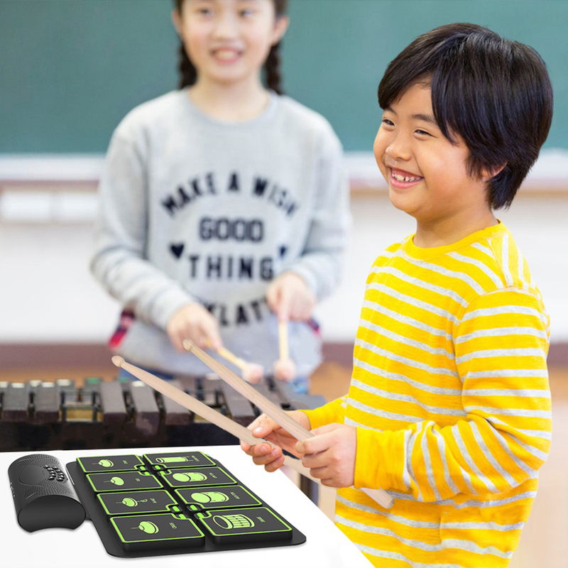 Green Silicone Electronic Hand Roll Drum