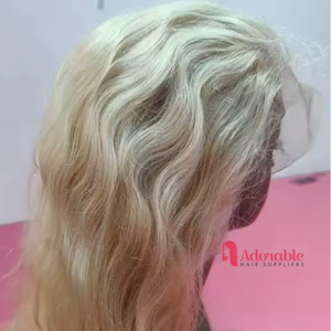 วิกผม150แท้สีบลอนด์หนา180วิกผมมนุษย์แบบมีลูกไม้แท้ด้านหน้าโปร่งแสง - Product Image 2