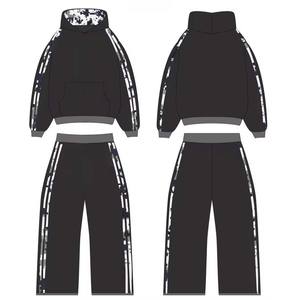 Sweat-shirt à capuche court 100% coton, style streetwear, ensemble de survêtement décontracté pour unisexe, fabriqué par Hanger Impex - Product Image 3