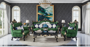 Set di <span class=keywords><strong>Divani</strong></span> <span class=keywords><strong>in</strong></span> Velluto Viola di Lusso con Legno Intagliato, Stile Classico Europeo, Arredamento per Soggiorno, Design Regale con Divano <span class=keywords><strong>e</strong></span> <span class=keywords><strong>Poltrone</strong></span> - Product Image 6