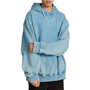 Sweat à capuche en molleton épais 400 g/m² de haute qualité pour homme, coupe oversize, avec logo personnalisé, motif uni, col à capuche, respirant et séchage rapide - Product Image 2