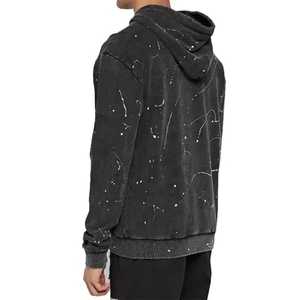 เสื้อมีฮู้ดแฟชั่นใหม่สำหรับผู้ชายวินเทจสีดำซีดจางเอฟเฟกต์สีจางลงแบบสวมหัวสาดน้ำเสื้อสเวตเตอร์ & เสื้อมีฮู้ด